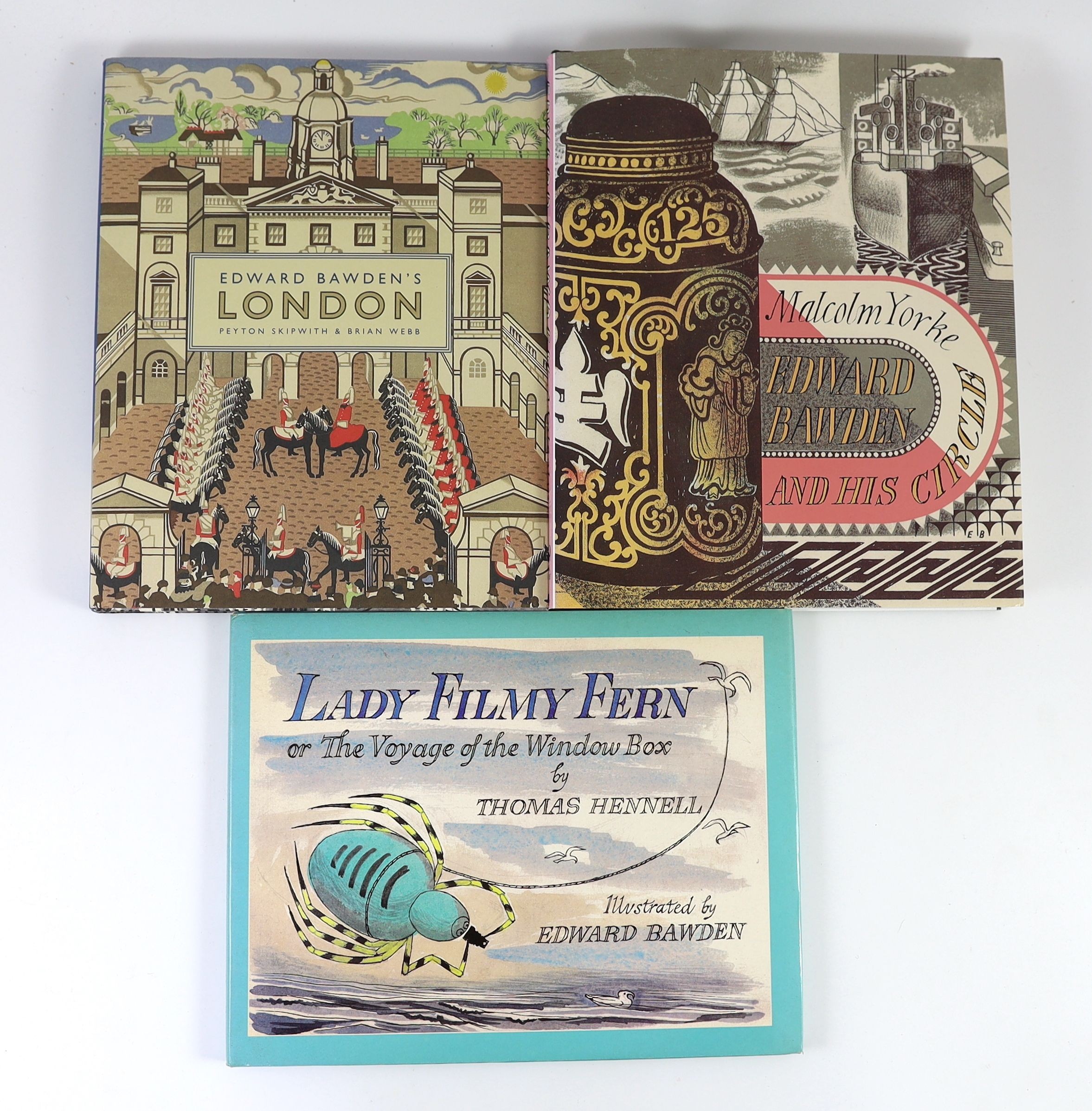 Bawden, Edward - 12 works, about or Illustrated by:- Weaver, Nigel - Edward Bawden In the Middle East, 2008; The Queen’s Beasts, 1953; Bacon, Caroline and McGregor, James - Edward Bawden, one of 2000, 2008; Hoyle, Walter